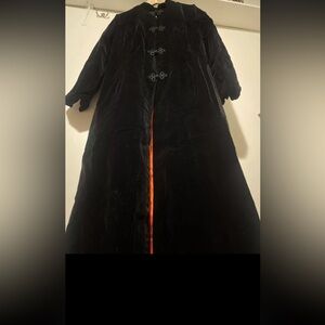 Vintage David Hayes full length velvet overcoat